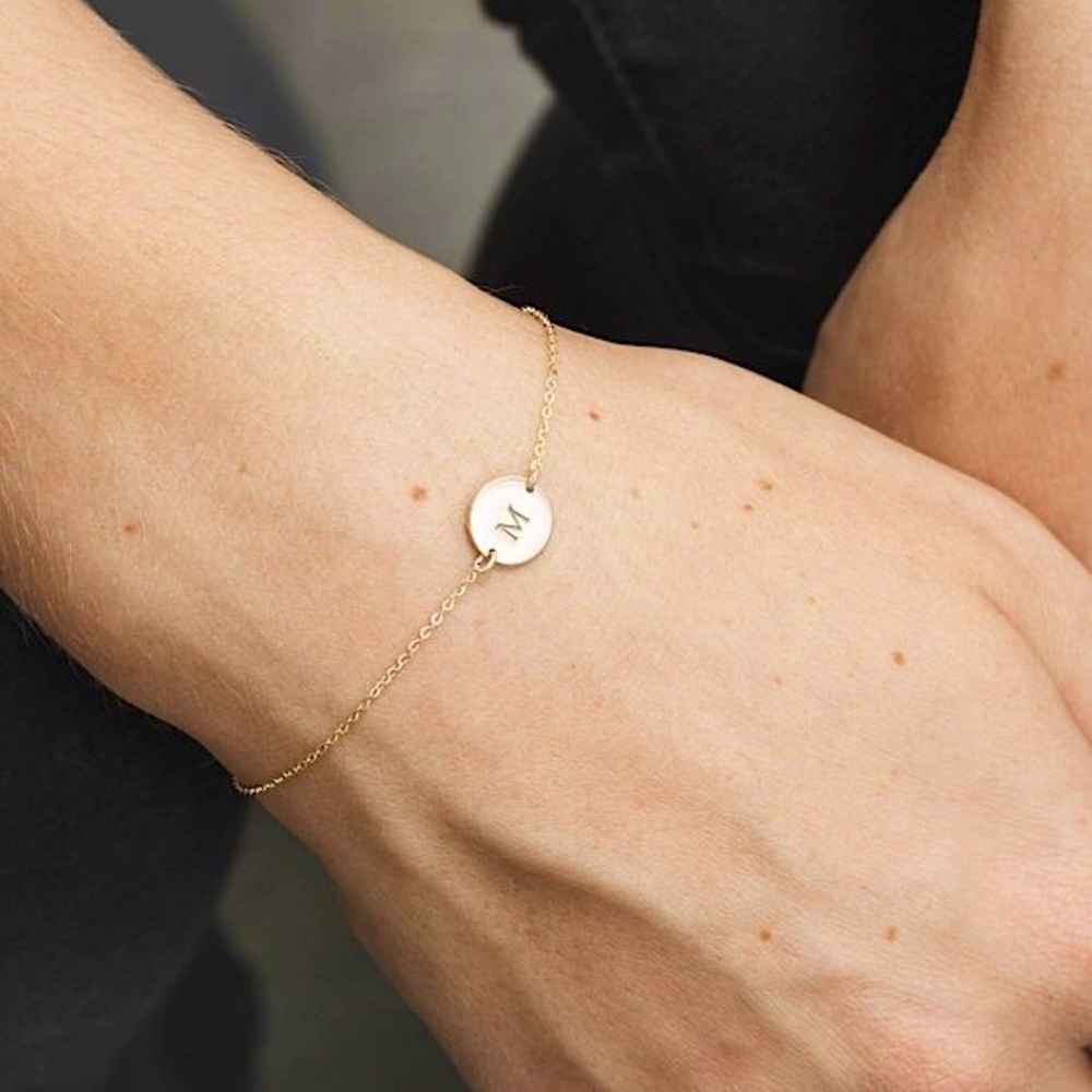 Minimalist Letter Initial Pendant Bracelet/Anklet